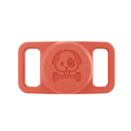 Orange Pawfetchers waterproof AirTag holder for dog collars
