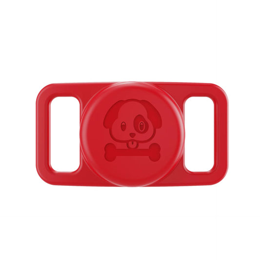 Red Pawfetchers waterproof AirTag holder for dog collars
