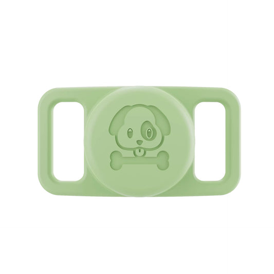 Light green Pawfetchers waterproof AirTag holder for dog collars