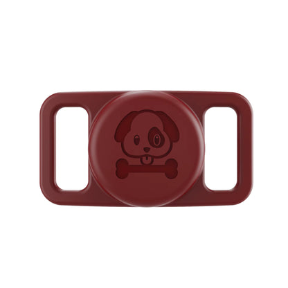 Maroon waterproof AirTag dog collar holder silicone pet tracker Australia
