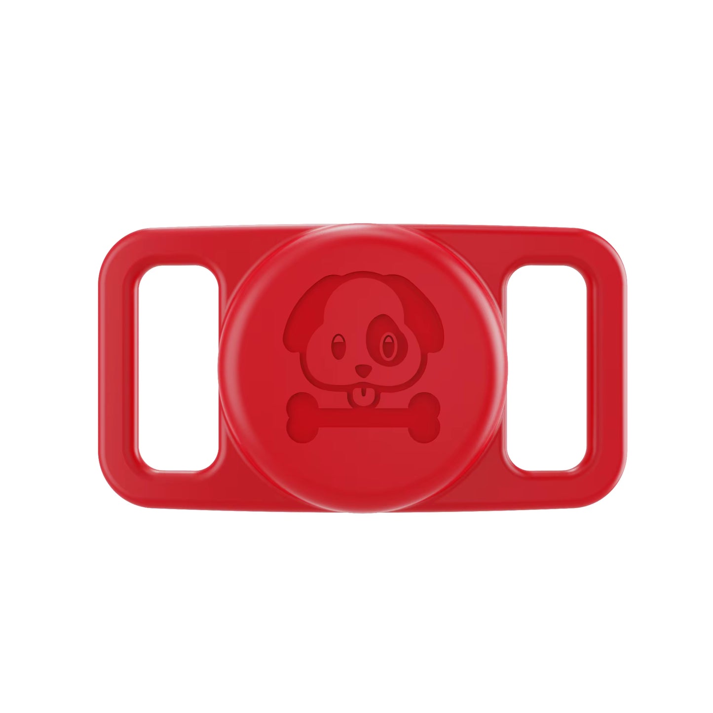 Red waterproof AirTag dog collar holder silicone pet tracker Australia