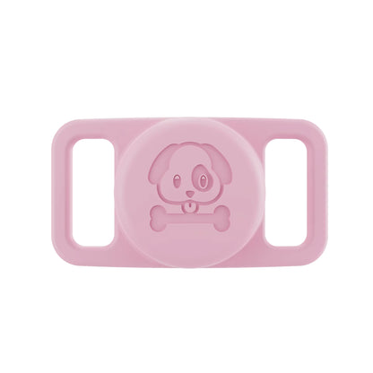 Pink waterproof AirTag dog collar holder silicone pet tracker Australia