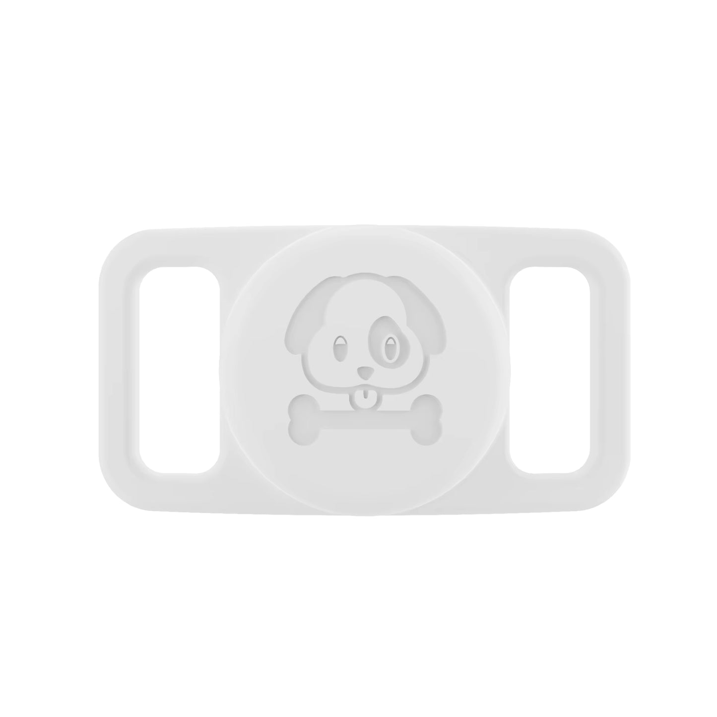 White waterproof AirTag dog collar holder silicone pet tracker Australia