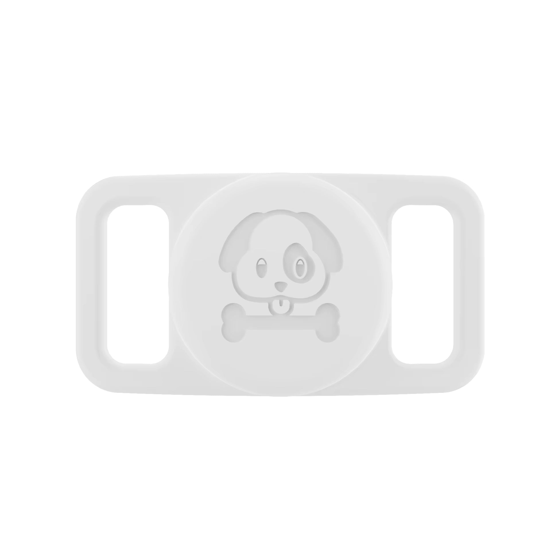 White waterproof AirTag dog collar holder silicone pet tracker Australia