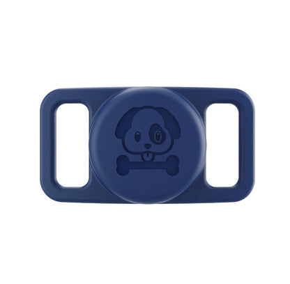 Navy blue waterproof AirTag dog collar holder silicone pet tracker Australia